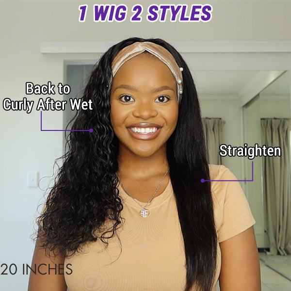 Worth |Natural Black Magical Wet And Wavy Headband Wig-01