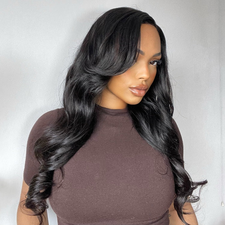 OUTLET | Natural Black Body Wave 13*6 Lace Wigs-02