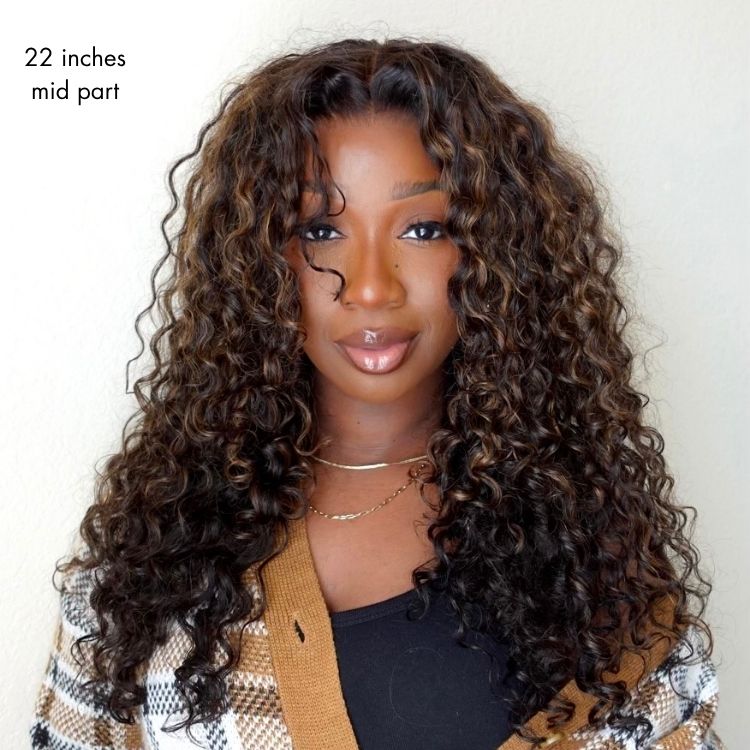 special I Luvme All-Day Comfort™ Wig PartingMax Brown Highlights Funmi Curly 7x6 Closure HD Lace Glueless Wig Pre Cut Lace-04