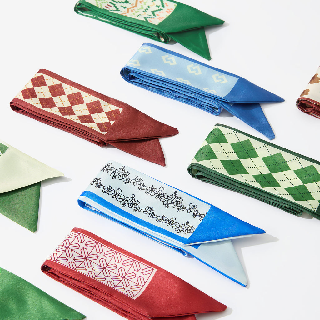 Free Gift LUVME Elegant Souvenir Small Silk Scarf - Delicate, Stylish, and Perfect for Every Occasion-07