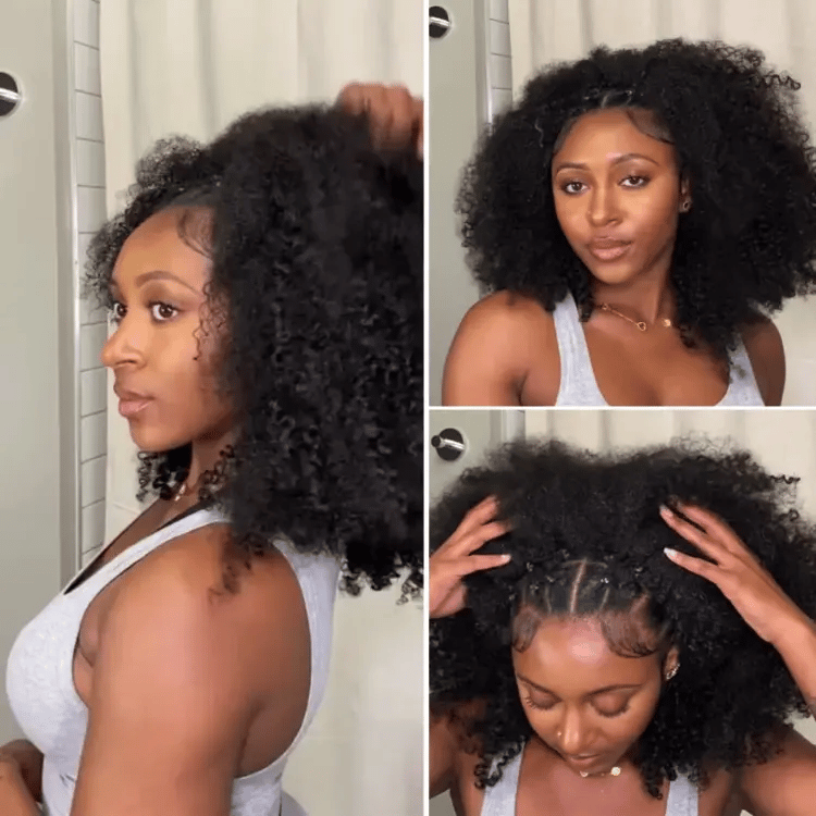 [_zeey_m]'s Special Link Natural Textured | 3-In-1 Half Wig 250% Density Kinky Curly Glueless Flexi-Fit Drawstring Wig-02