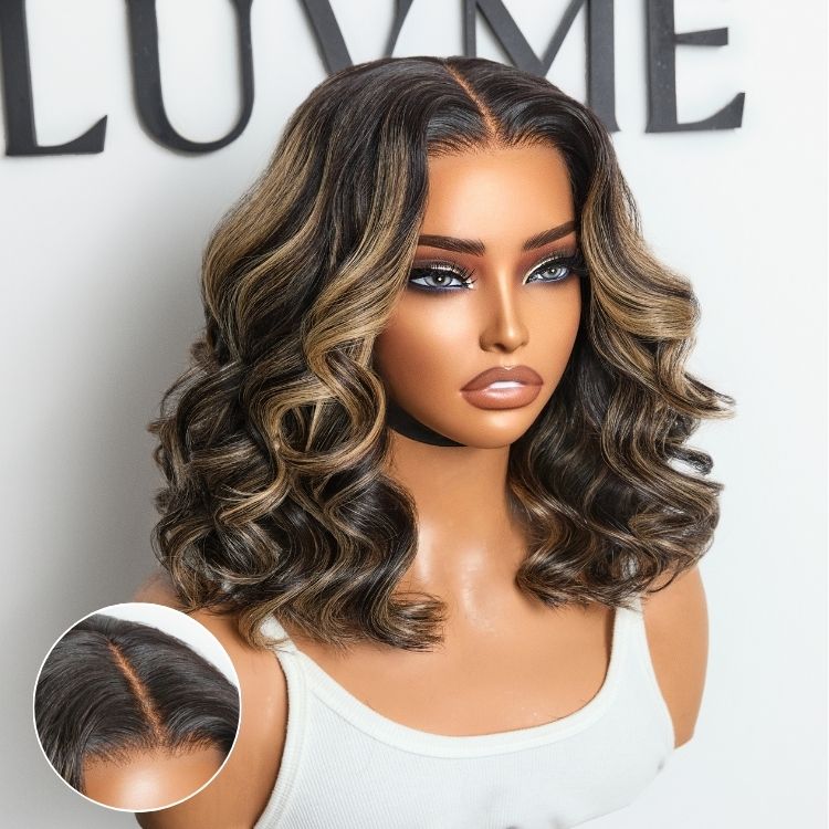Outlet Blonde Highlight Loose Wave Glueless Minimalist HD Lace T Part Wig Pre-Cut Lace-01