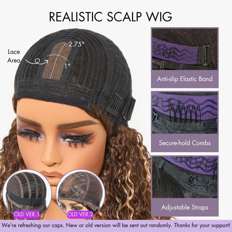 Outlet | Put On and Go Realistic Glueless Yaki Straight Bob with Bangs Minimalist Lace Wig 100% Human Hair-08