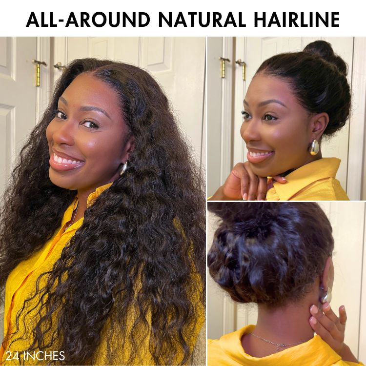 PreMax Wigs | Glueless 360 Lace Super Natural Hairline Water Wave Free Part Human Hair Wig-04