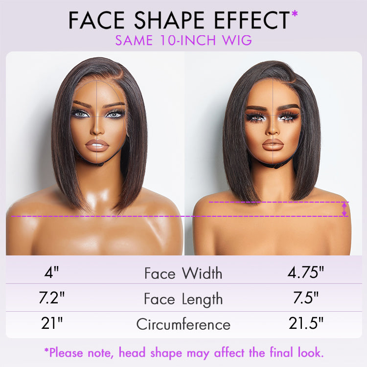 PreMax Wigs | Super Natural Hairline Silky Blunt Cut Glueless 13x4 Frontal Lace Human Hair Short Bob Wig-06