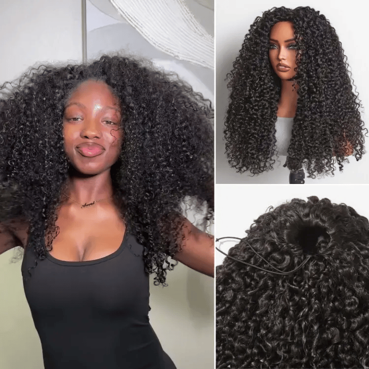 OUTLET I Luvme Too Easy Texture™ 180% Density Messy Burmese Curly Half Wig Glueless Flexi-Fit Drawstring Wig Beginner Friendly - SA Only-01