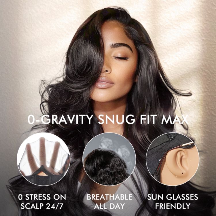 Luvme All-Day Comfort™ Wig Ombre Blonde Highlight Loose Body Wave Glueless 7x6 Closure HD Lace Human Hair Wig with Bangs Pre-Cut Lace-06