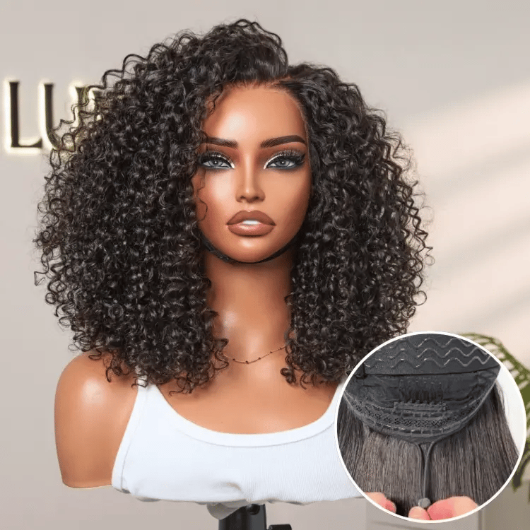 180% Density Face-Framing Trendy Curly Wig Glueless Ear-to-ear Wide T Lace Front Wig Human Hair Pre-Cut Lace-11