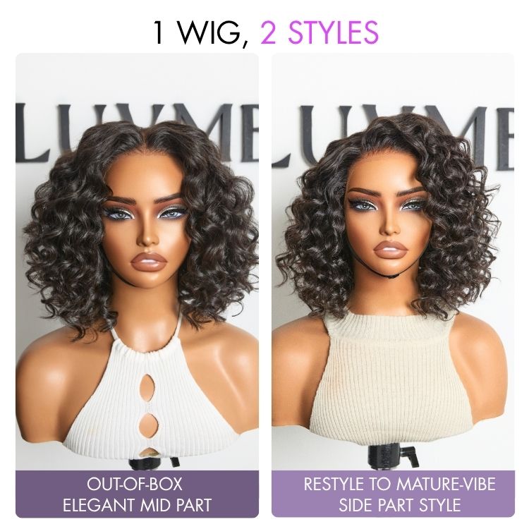 Worth | Lightweight & Voluminous Beach Wave Glueless 13x4 Lace Front Short Wig for Summer Pre-Cut Lace-04