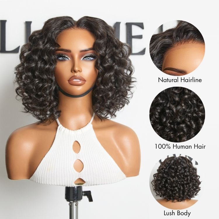 Worth | Lightweight & Voluminous Beach Wave Glueless 13x4 Lace Front Short Wig for Summer Pre-Cut Lace-05