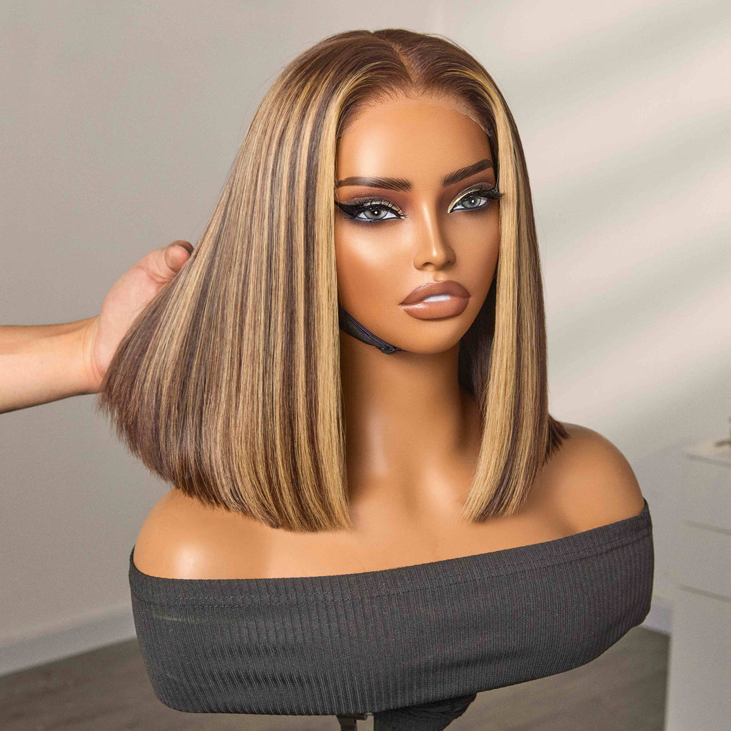 [Ndumie__z]'s Special Link-Luvme All-Day Comfort™ Wig | Natural Black / Honey Blonde Highlight 200% Density ReadytoGo Super Double Drawn 4x4 Lace Wig Pre-cut Lace-07