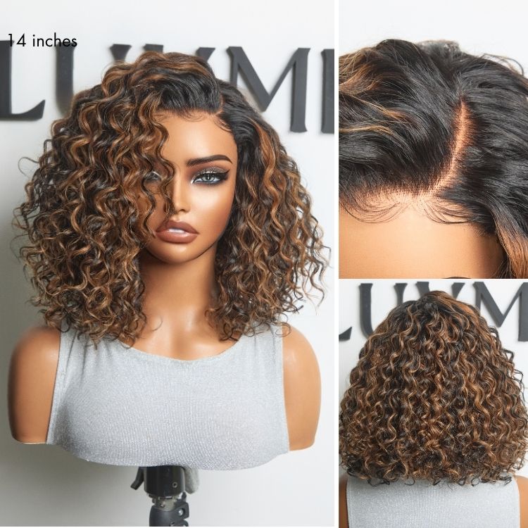 Luvme All-Day Comfort™ Wig Brown Highlight Deep Wave Glueless Minimalist HD Lace Curly Wig Pre-Cut Lace-04
