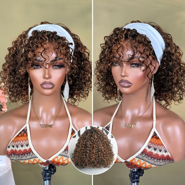 Luvme All-Day Comfort™ Wig Brown Highlight Deep Wave Glueless Minimalist HD Lace Curly Wig Pre-Cut Lace-06
