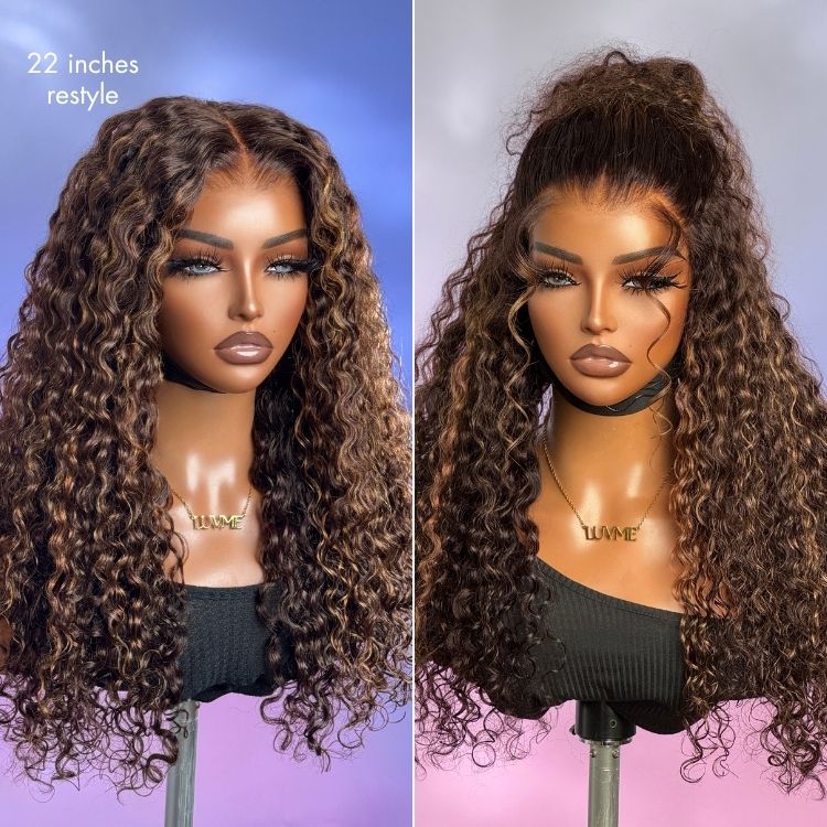 outlet | Luvme All-Day Comfort™ Wig PartingMax Brown Highlights Funmi Curly 7x6 Closure HD Lace Glueless Wig Pre Cut Lace-03