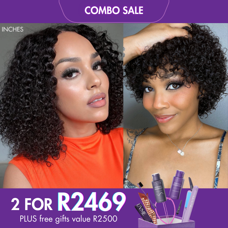 2 For 1 | Deep Curl Bob Glueless 4x4 Closure Lace Wig+Natural Lightweight Bouncy Glueless Wig With Bangs-05