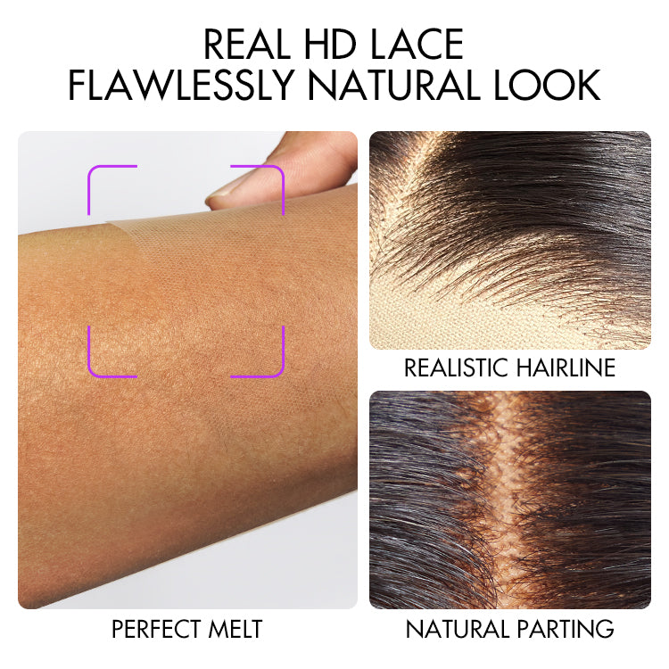 Oultet | Blonde Highlight Short Curly Glueless Minimalist HD Lace Human Hair Wig-03