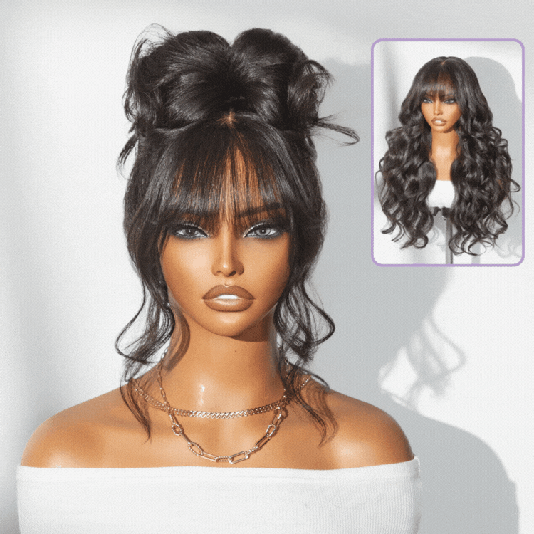 Luvme All-Day Comfort™ Wig Ombre Blonde Highlight Loose Body Wave Glueless 7x6 Closure HD Lace Human Hair Wig with Bangs Pre-Cut Lace-18