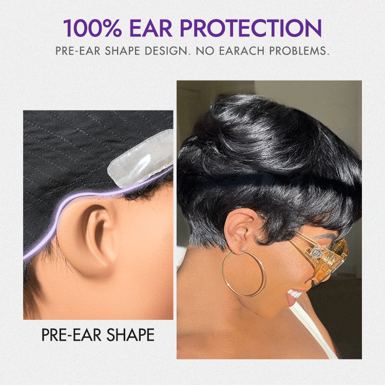 Throw On & Go Short Cut with Bangs Wig Ultra Comfort Cotton Cap Glueless Wig Hair Loss Friendly-11