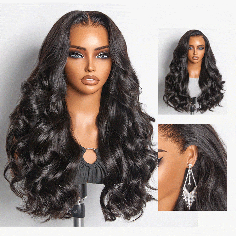 NatureMAX 250% Density Loose Wave Glueless Ear-to-ear 13x4 HD Lace Front High Density Wig Pre-Cut Lace Flexi-Fit Drawstring Cap-01