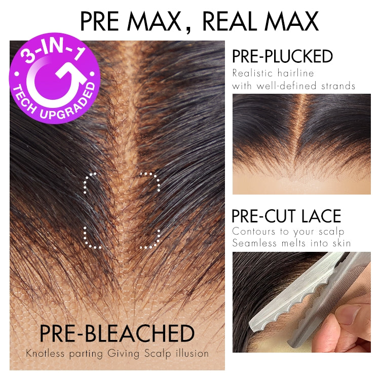 [ytryn_mokone]'s Special Link Pre-do Lagos Hairline Flexi Fit Invisi Drawstring Cap Natural Black & Copper Ombre Highlights Silky Straight Glueless 13x4 Frontal HD Lace Wig Pre-Cut Lace-15