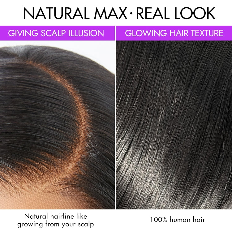 NatureMAX™ Pre Lagos Hairline Flexi Fit Invisi Drawstring Cap Silky Straight Bob 13x4 Frontal HD Lace Wig Pre-Cut Lace-06