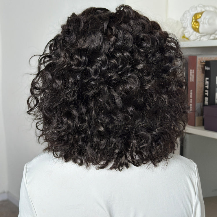 Outlet | Put On & Go Water Wave No Lace Glueless Short Wig With Bangs 100% Human Hair-02