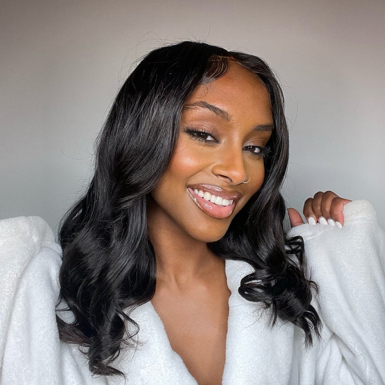 Worth | Gorgeous Natural Black Loose Wave 5x5 Closure Lace Glueless Short Wig 100% Human Hair-02