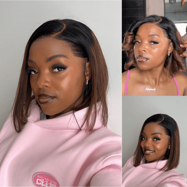 [noluthandomabaso]'s Special LinkPreMax Wigs | Brown Highlight Silky Blunt Cut Bob Glueless Lace Wig With Pre-Bleached Pre-Plucked Pre-Cut Lace-01