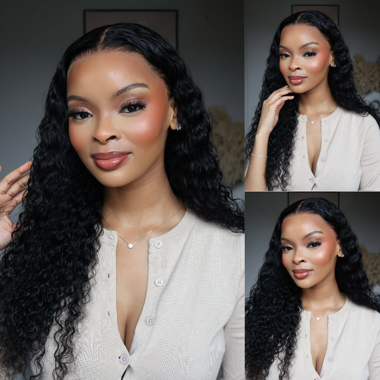 Stunning Natural Black Curly Wig 13x4 Frontal Lace Wig-01