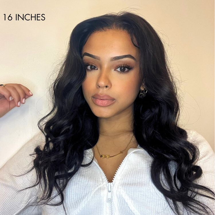 Worth | Super Easy Natural Black Body Wave 4x4 Closure Lace Glueless Middle Part Wig 100% Human Hair-01