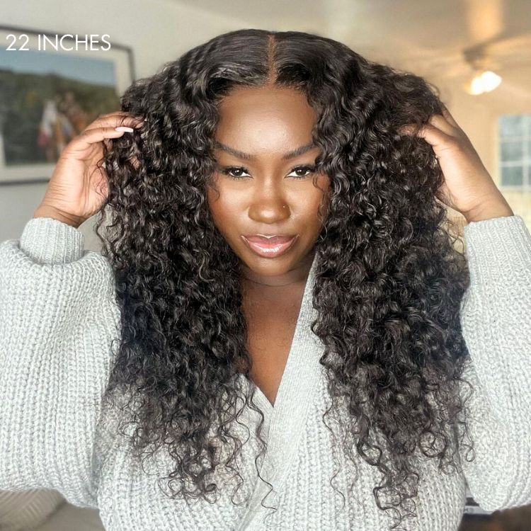 Outlet | Natural Black Wave Wave 5x5 Closure Undetectable HD Lace Wig Mid Part & Free Part-02