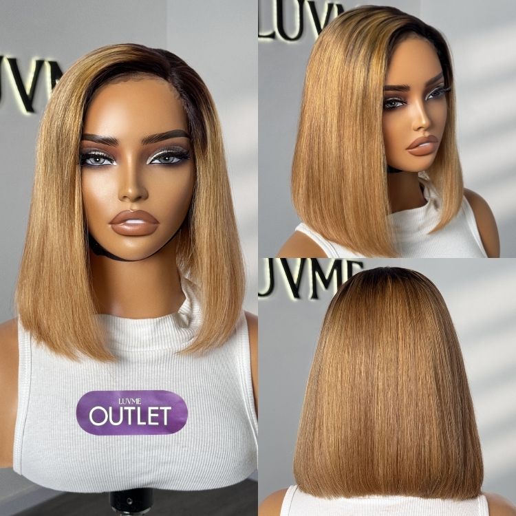 Outlet | Brown Ombre Glueless 4X4 Closure Lace Bob Wig-05