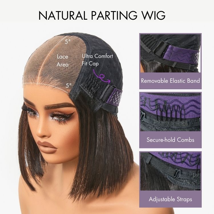 OUTLET I Ombre Brown Highlight Boho Braids Deep Curly Glueless 5x5 Closure Pre-Cut Lace Short Curly Wig 100% Human Hair-07