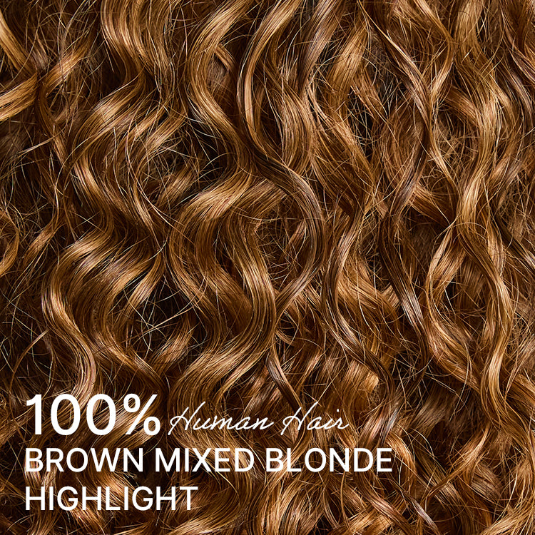 [showup_nompi]'s Special Link Ombre Brown Highlight Boho Braids Deep Curly Glueless 5x5 Closure Pre-Cut Lace Short Curly Wig 100% Human Hair-07
