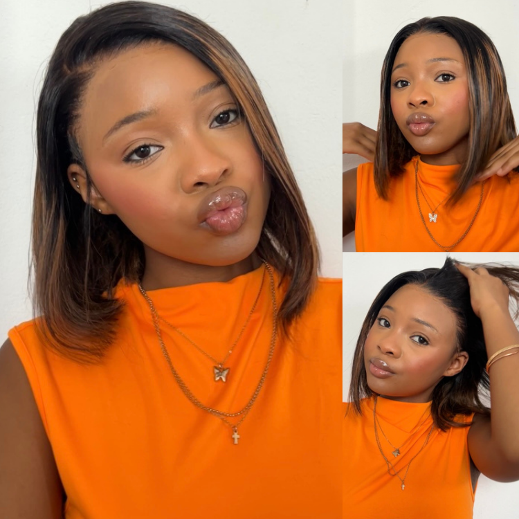 [itsss.stasiaa]'s Special Link PreMax Wigs | Brown Highlight Silky Blunt Cut Bob Glueless Lace Wig With Pre-Bleached Pre-Plucked Pre-Cut Lace-01