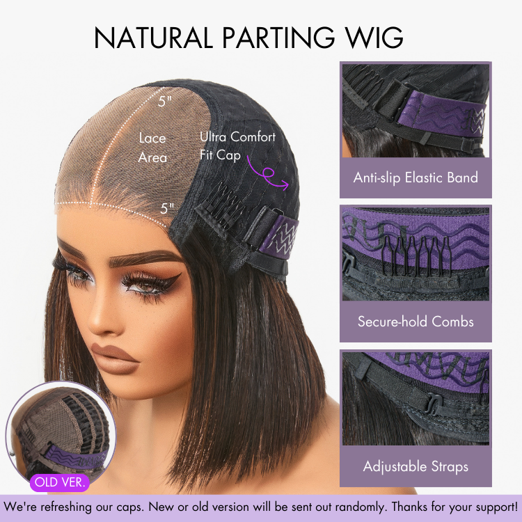 Brown Highlight Wet and Wavy 5x5 Closure Pre-Cut Lace Water Wave Wig Glueless Side Part Human Hair Wig-13