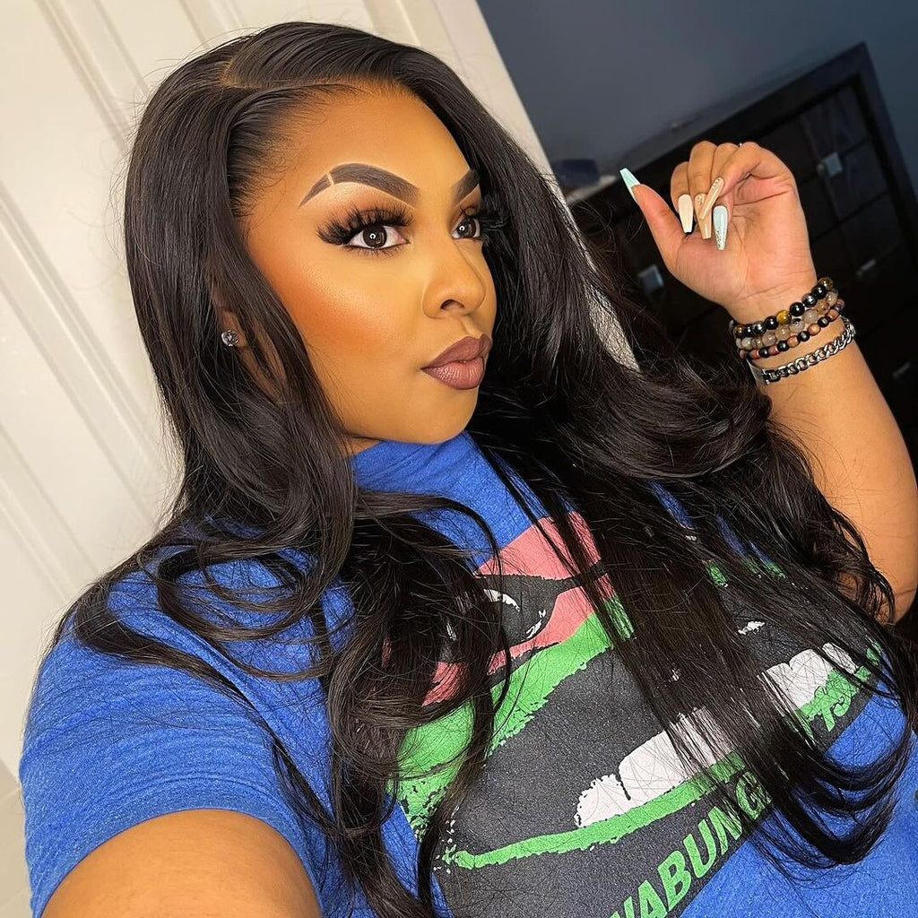 Worth |13x4 Frontal Lace Glueless Long Straight Wig 100% Human Hair Free Part & Side Part-02