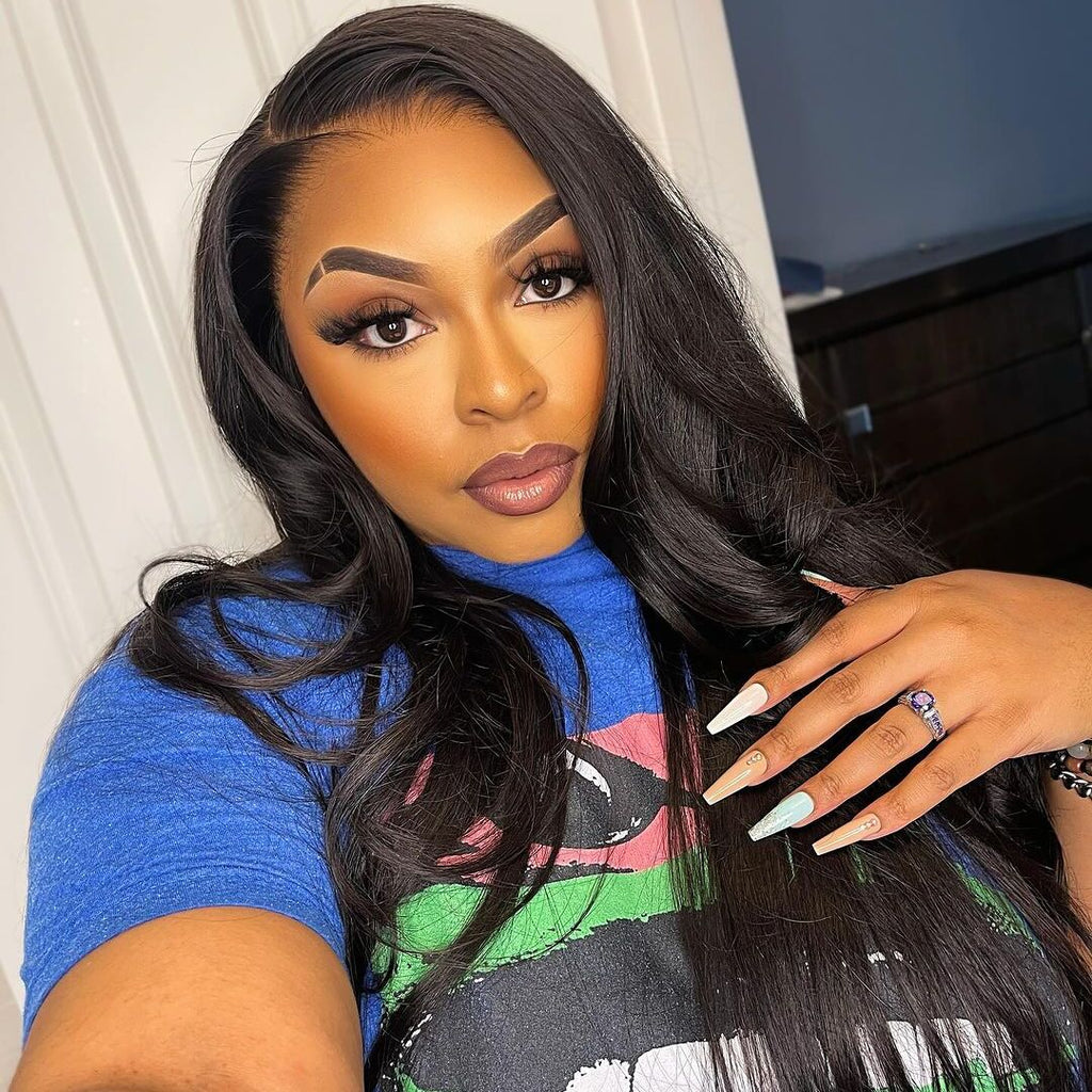 Worth |13x4 Frontal Lace Glueless Long Straight Wig 100% Human Hair Free Part & Side Part-01