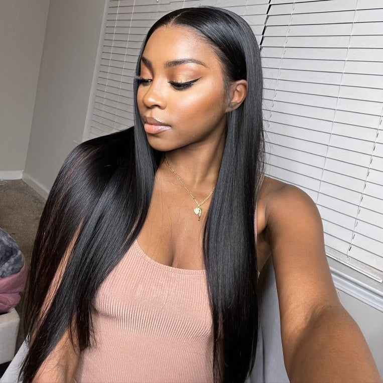Worth |13x5 Frontal Undetectable Lace Glueless Long Straight Wig 100% Human Hair Middle Part-01