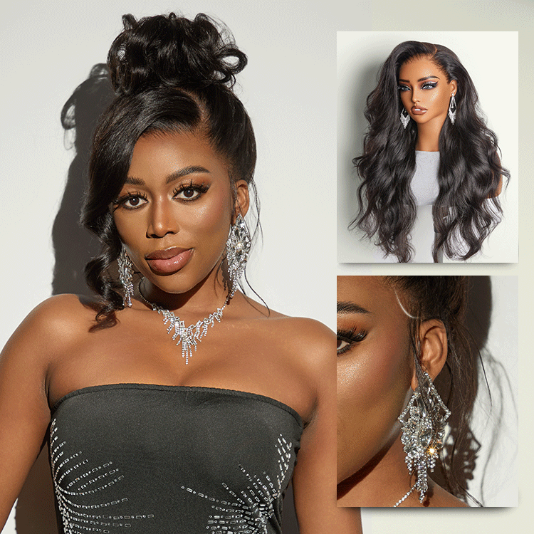 NatureMAX™ 200% / 250% Density Loose Wave Glueless 13x6 HD Lace Front Wig Human Hair Pre-Cut Lace Flexi-Fit Drawstring Cap-14