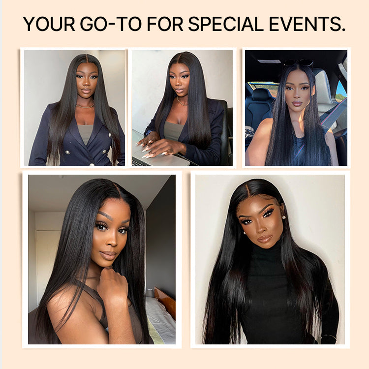 [_tumi.n]'s Special Link NatureMAX™ 180% Density Silky Straight Glueless Ear-to-ear 13x4 HD Lace Front Wig Pre-Cut Lace Flexi-Fit Drawstring Cap-08