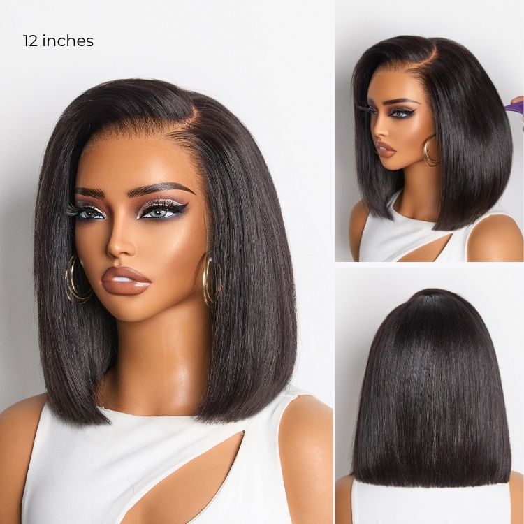 [nomsamadida]'s Special Link NatureMAX™ Silky Blunt Cut Bob Glueless Ear-to-ear 13x4 HD Lace Front Wig Pre-Cut Lace Flexi-Fit Drawstring Cap-08