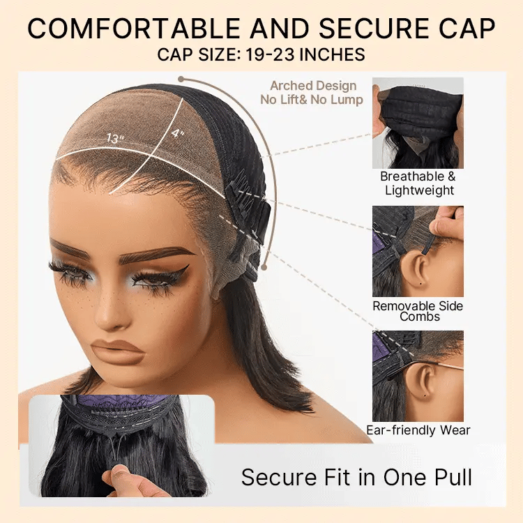 [snenhlanhla__m]'s Special Link NatureMAX™ Silky Blunt Cut Bob Glueless Ear-to-ear 13x4 HD Lace Front Wig Pre-Cut Lace Flexi-Fit Drawstring Cap-06