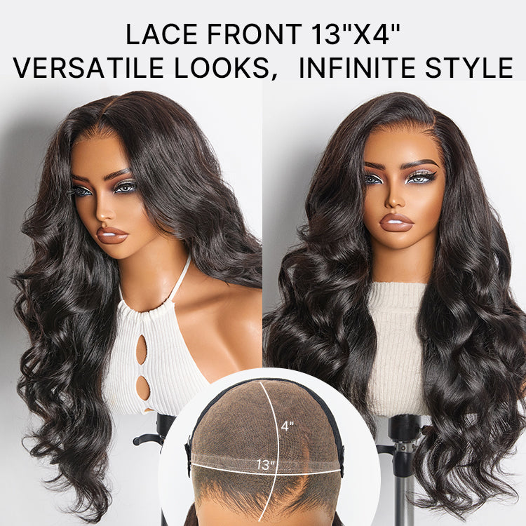 NatureMAX™ 200% / 250% Density Loose Wave Glueless Ear-to-ear 13x4 HD Lace Front Wig Pre-Cut Lace Flexi-Fit Drawstring Cap-15