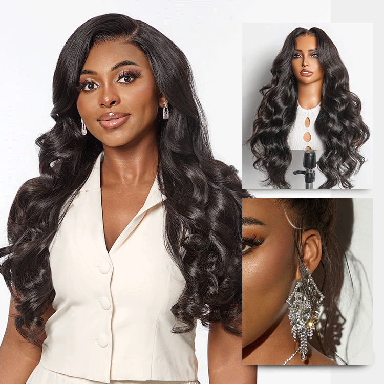 NatureMAX™ 200% / 250% Density Loose Wave Glueless Ear-to-ear 13x4 HD Lace Front Wig Pre-Cut Lace Flexi-Fit Drawstring Cap-13