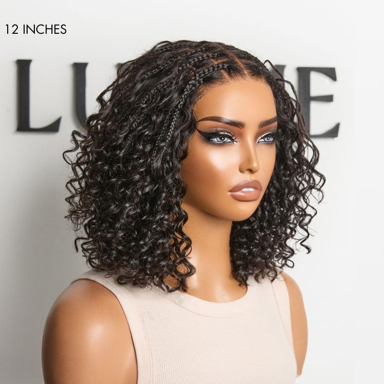 Boho Braids Deep Curly Glueless 5x5 Closure Pre-Cut Lace Short Curly Wig Human Hair-19