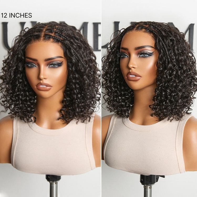 Boho Braids Deep Curly Glueless 5x5 Closure Pre-Cut Lace Short Curly Wig Human Hair-18