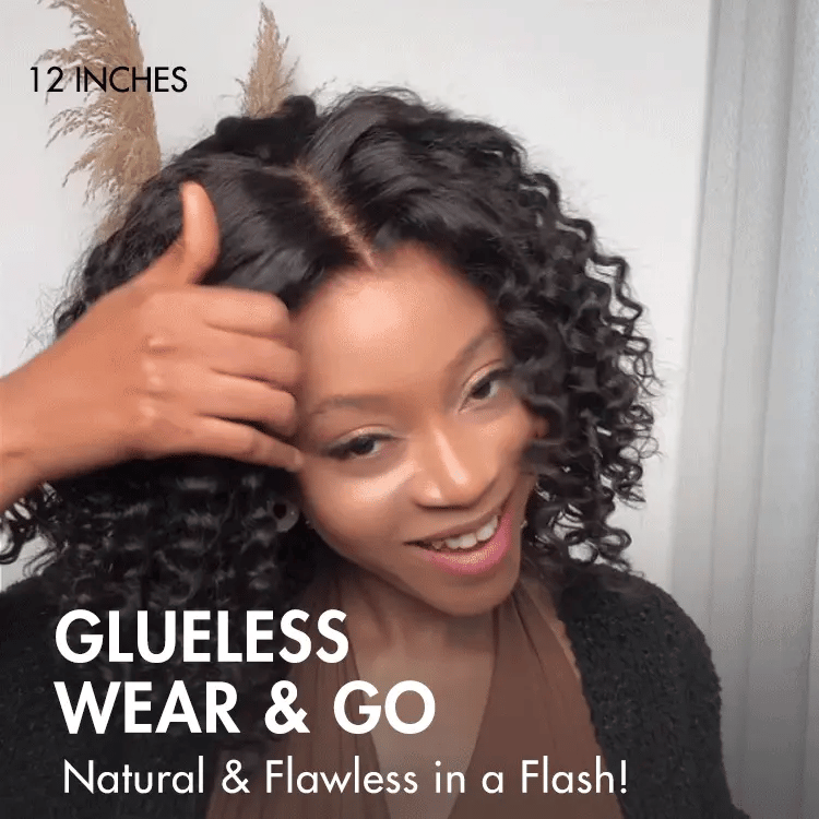 Boho Braids Deep Curly Glueless 5x5 Closure Pre-Cut Lace Short Curly Wig Human Hair-32