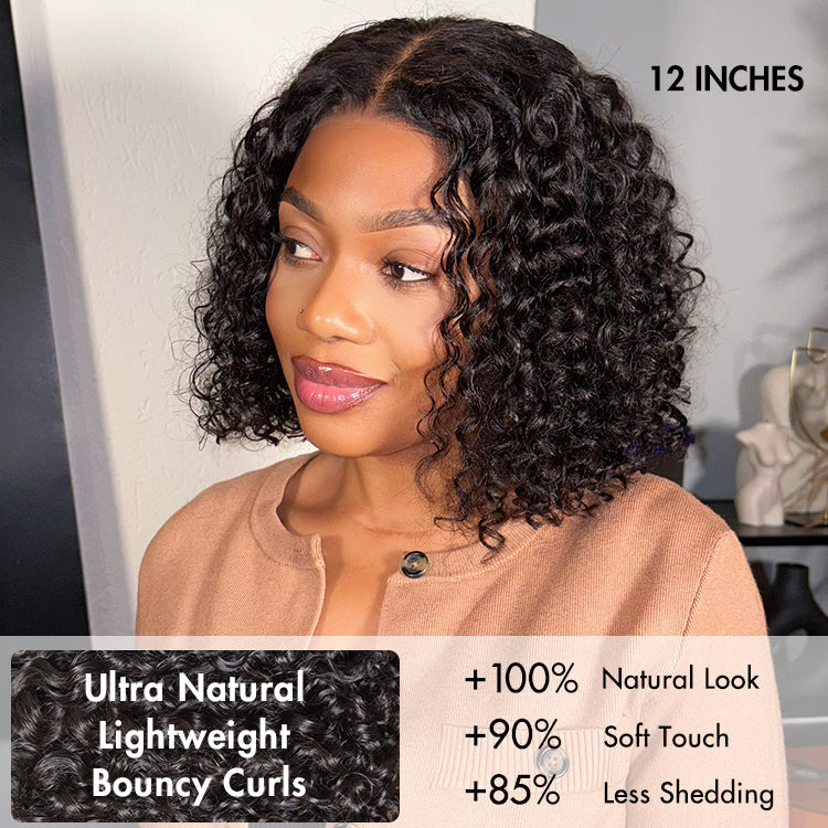 Boho Braids Deep Curly Glueless 5x5 Closure Pre-Cut Lace Short Curly Wig Human Hair-33