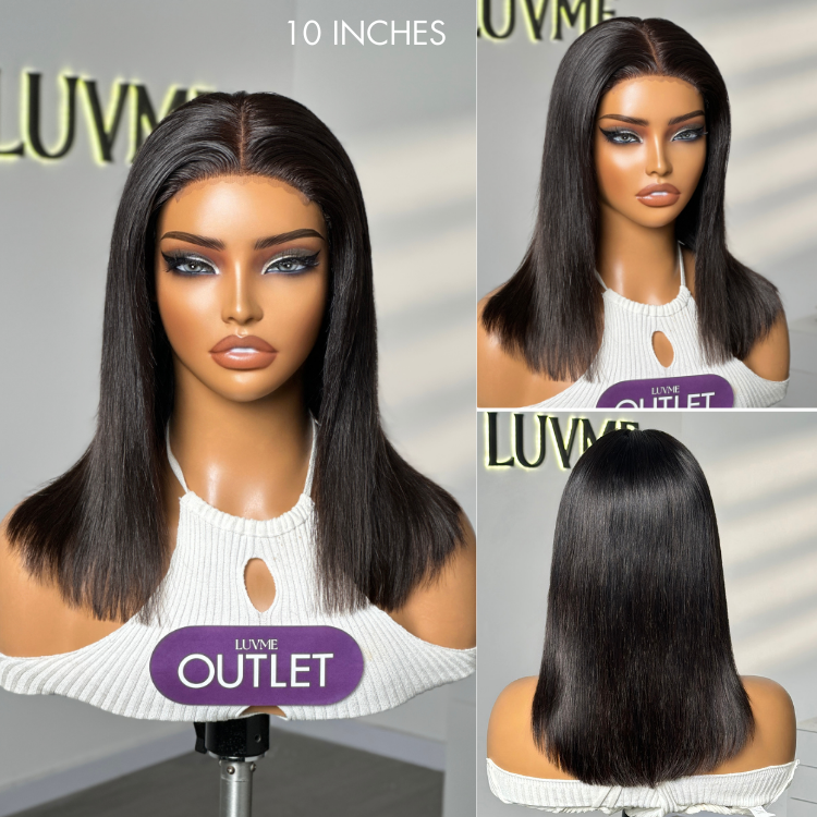 Worth | Effortless Straight BOB 4x4 Closure Lace Glueless Mid Part Wig 100% Human Hair-03
